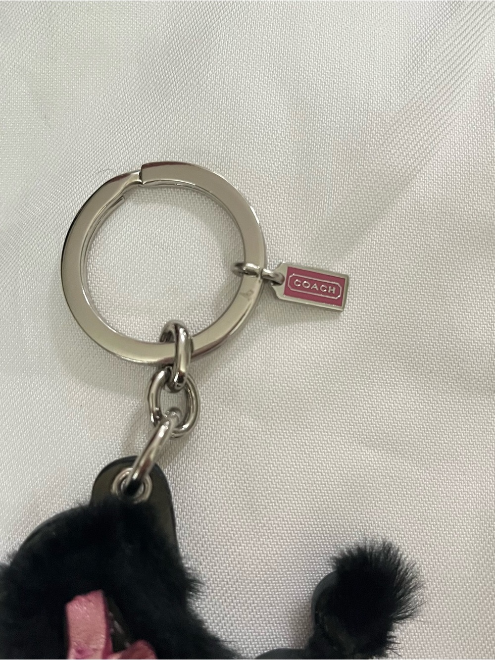 *RARE* COACH Fur Poodle Bag Charm Key Chain - Picture 3 of 5